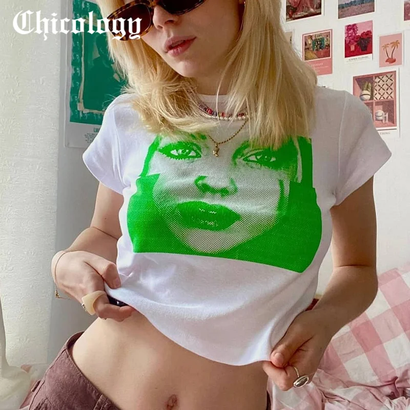 Chicology Fashion T-Shirts White Women Green Print Casual Short Sleeveless Streetwear Loose 2021 Summer Round Neck Top 
Chicology Fashion T-Shirts White Women Green Print Casual Short Sleeveless Streetwear Loose 2021 Summer Round Neck Top