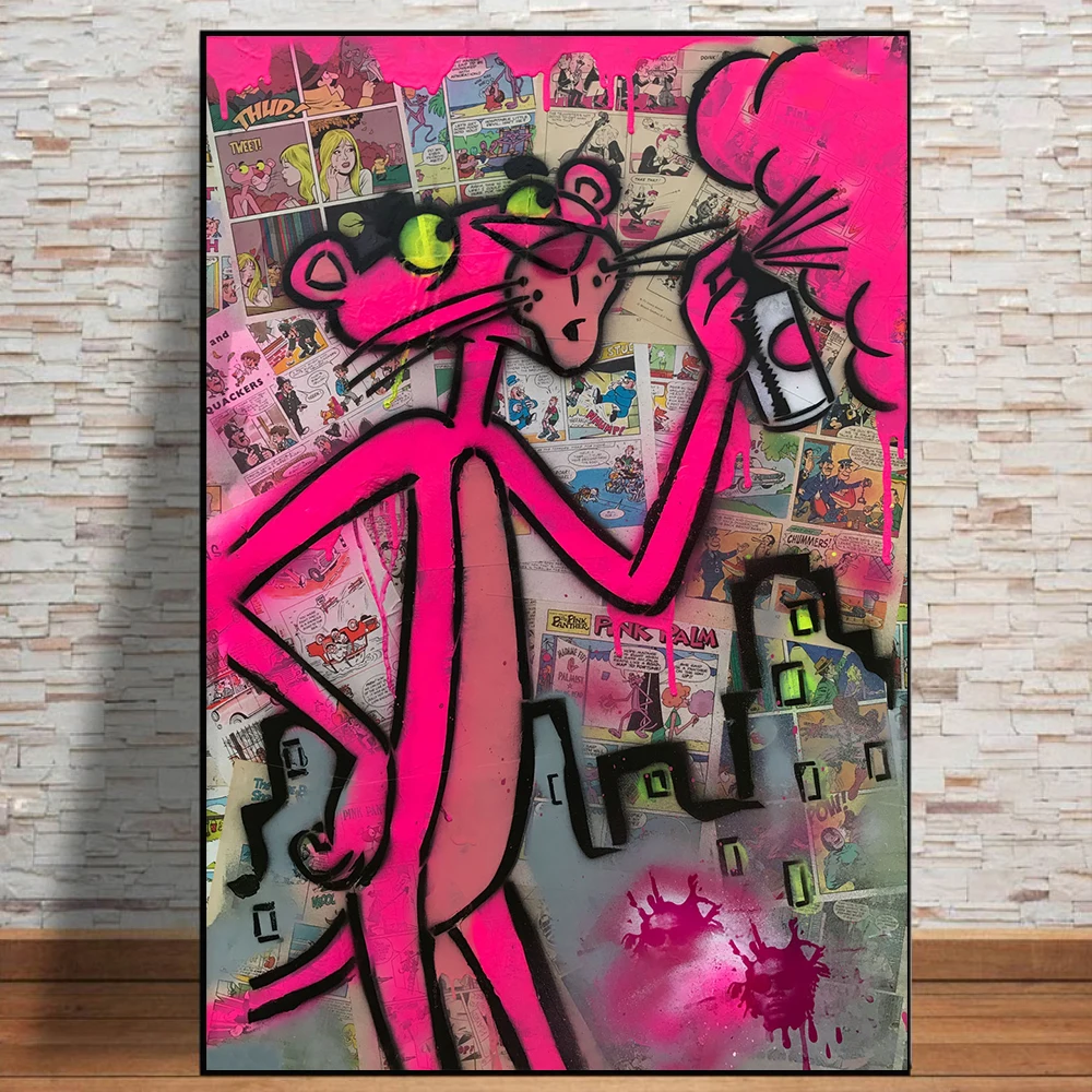 Graffitti Street Art Canvas Poster and Prints Pink Leopard Animal Pop Cartoon Painting Wall Spray Can Picture Home Decor
Graffitti Street Art Canvas Poster and Prints Pink Leopard Animal Pop Cartoon Painting Wall Spray Can Picture Home Decor