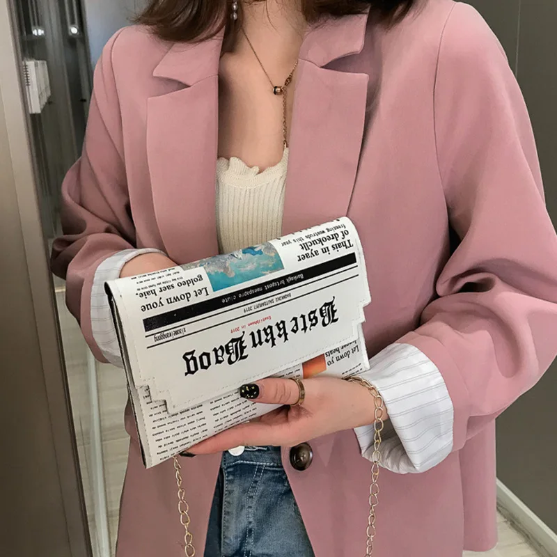 Trend Envelope Bag Women 2020 New Personality Inkjet Newspaper Clutch Bag Wild Shoulder Messenger Bag Chain Evening Bag
Trend Envelope Bag Women 2020 New Personality Inkjet Newspaper Clutch Bag Wild Shoulder Messenger Bag Chain Evening Bag