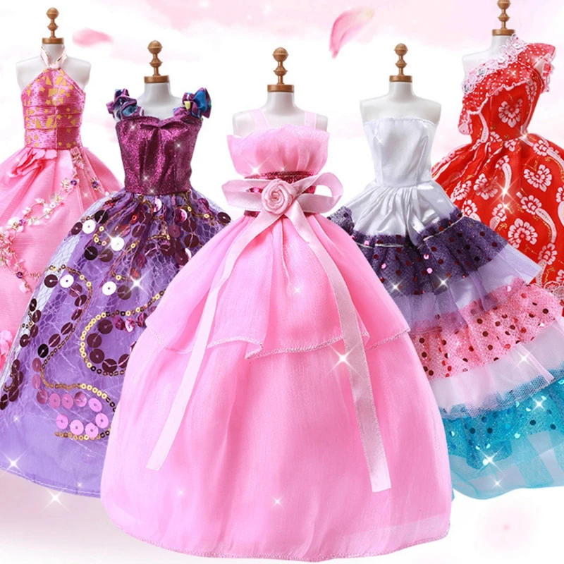 Wedding Dress for Barbies 30cm/11.8in Dolls Dollhouse Lovely Dresses for Preschool Pretend Play Cake Topper Decoration
Wedding Dress for Barbies 30cm/11.8in Dolls Dollhouse Lovely Dresses for Preschool Pretend Play Cake Topper Decoration