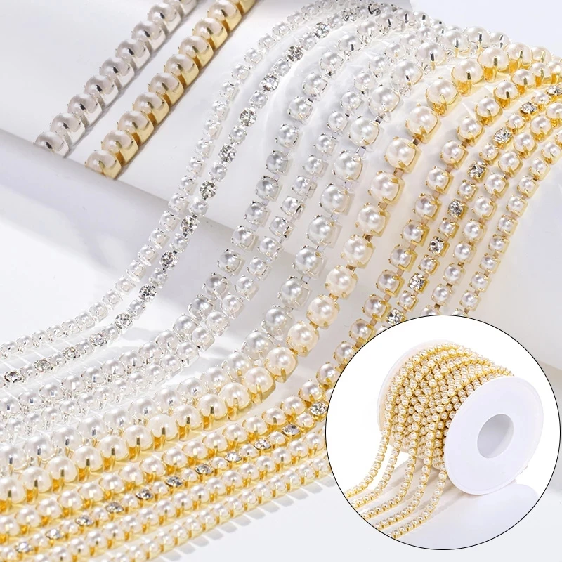 XiChuan 1Yard Cup Chain ABS Pearl Chain SS6 SS8 SS12 Glue On Clothes Accessories Sew On Crafts Claw Crystal Rhinestone Chain
XiChuan 1Yard Cup Chain ABS Pearl Chain SS6 SS8 SS12 Glue On Clothes Accessories Sew On Crafts Claw Crystal Rhinestone Chain