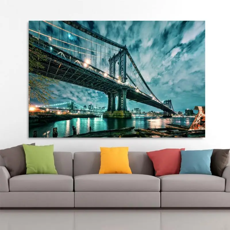 New York Brooklyn Bridge Night View Canvas Painting On The Wall Modern Fashion Art Posters and Prints Home Decor for Living Room
New York Brooklyn Bridge Night View Canvas Painting On The Wall Modern Fashion Art Posters and Prints Home Decor for Living Room