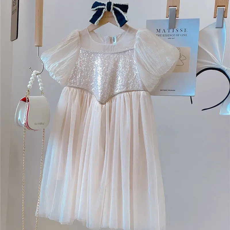 Summer Lace Sequined Kids Dress For Girls Evening Wedding Party Elegant Princess Children Dresses Ball Gown 2-6Y
Summer Lace Sequined Kids Dress For Girls Evening Wedding Party Elegant Princess Children Dresses Ball Gown 2-6Y