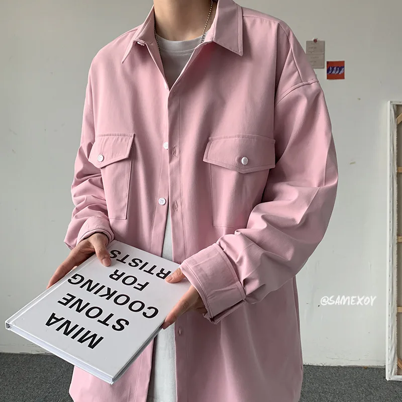 Long sleeve shirt male large size top INS Hong Kong wind autumn loose casual pure color shirt male coat
Long sleeve shirt male large size top INS Hong Kong wind autumn loose casual pure color shirt male coat