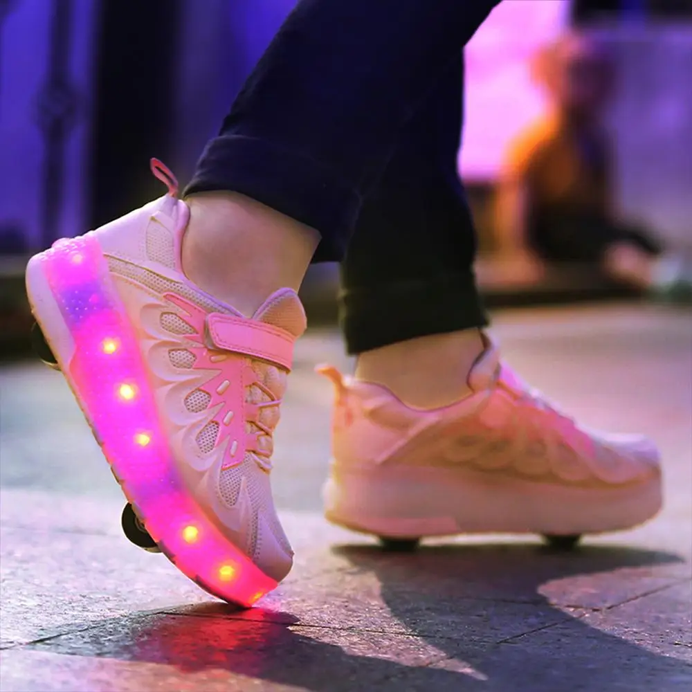 Black Pink Grey USB Charging Fashion Girls Boys LED Light Roller Skate Shoes For Children Kids Sneakers With Wheels Two wheels
Black Pink Grey USB Charging Fashion Girls Boys LED Light Roller Skate Shoes For Children Kids Sneakers With Wheels Two wheels