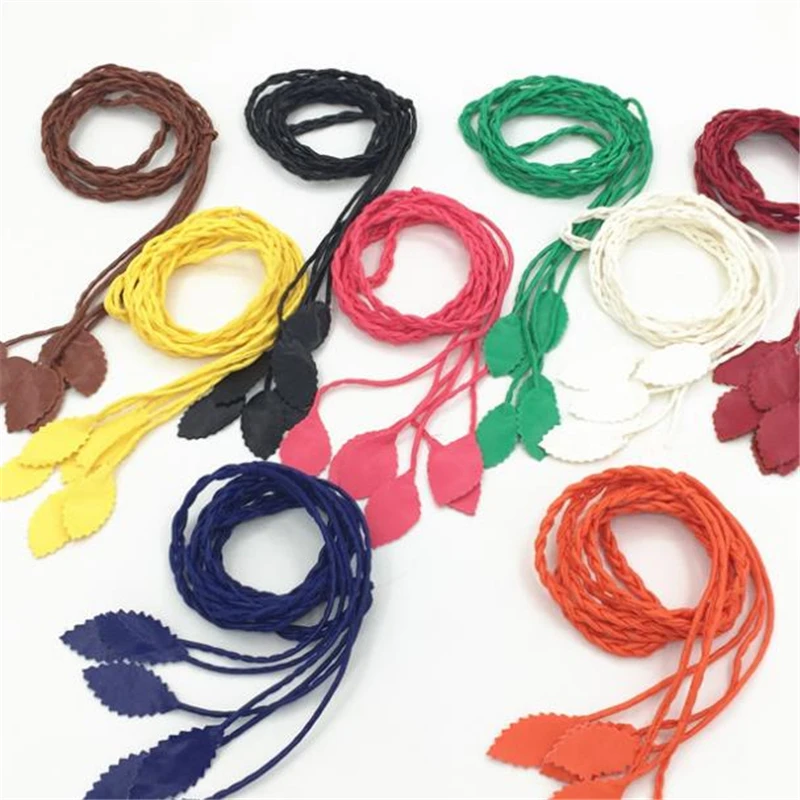 Fashion Women Braided Leaf Belt 2021 New Boho Girls Thin Waist Rope Knit Solid Color Belts For Dress Waistbands Accessories
Fashion Women Braided Leaf Belt 2021 New Boho Girls Thin Waist Rope Knit Solid Color Belts For Dress Waistbands Accessories