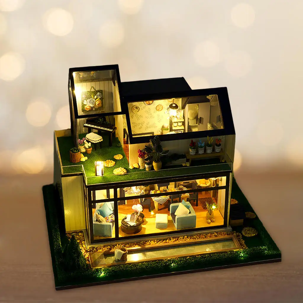 DIY Dollhouse Set, Wooden Fairy Garden Tiny Music Mini Green House, for Xmas Gift
DIY Dollhouse Set, Wooden Fairy Garden Tiny Music Mini Green House, for Xmas Gift