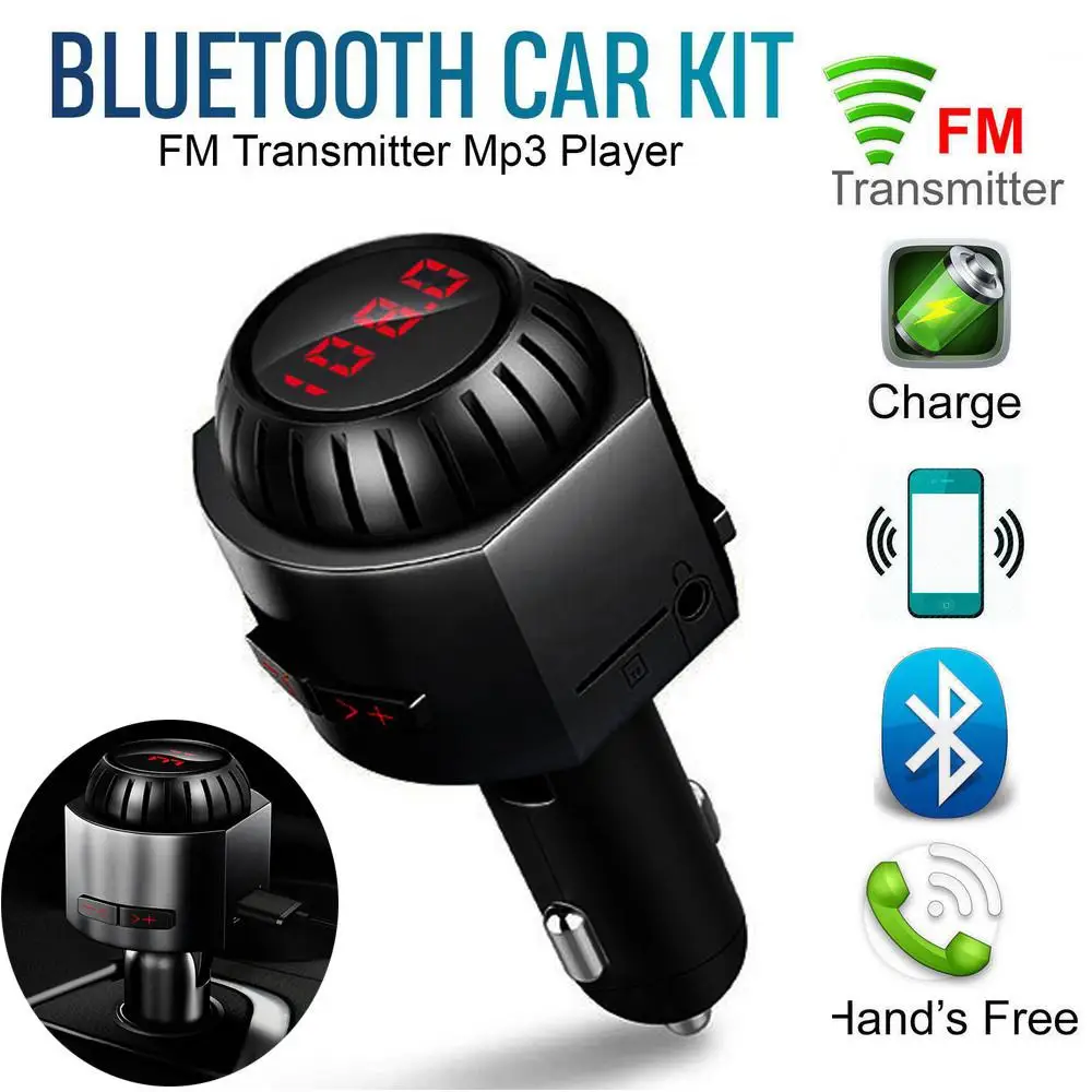 

FM Emitter Player MP3 Bluetooth 4.2 Hands Free USB Port TF Card 3.5 Voice-frequency Telephony MP3 Player r60