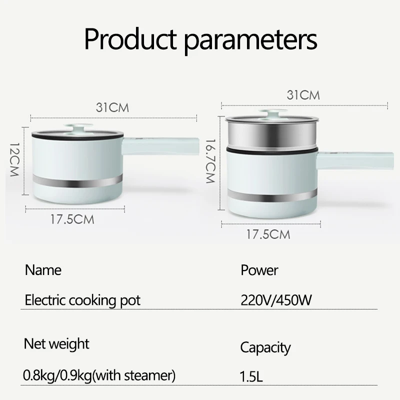1.5L Electric Cooking Pot Rice Cooker Smart Multi-cooker Hotpot Skillet with Appointment Single/Double Layer Screen Display 220V
1.5L Electric Cooking Pot Rice Cooker Smart Multi-cooker Hotpot Skillet with Appointment Single/Double Layer Screen Display 220V