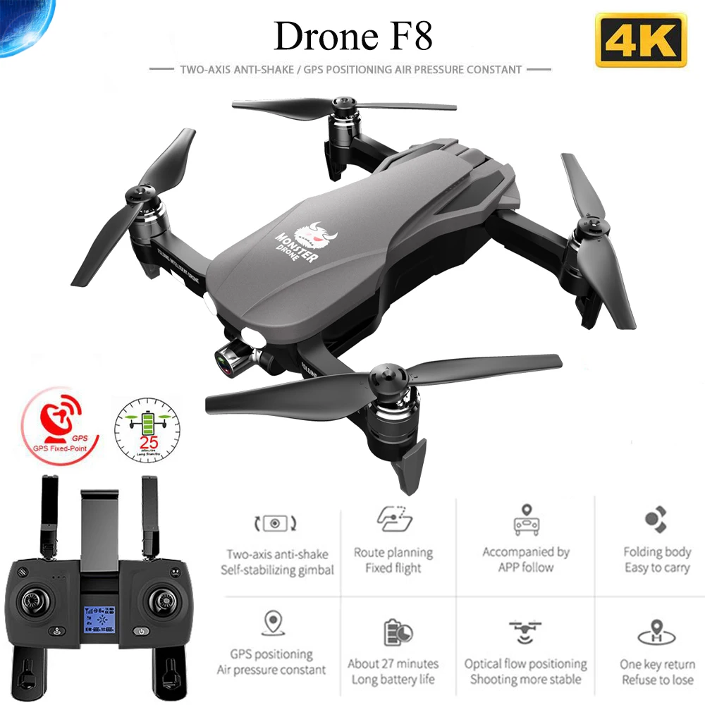 Rc Quadcopter F8 Drone With Gps 4k Hd Two-axis Anti-shake Stable Gimbal Camera 5g Wifi Fpv Brushless Folding Drone
Rc Quadcopter F8 Drone With Gps 4k Hd Two-axis Anti-shake Stable Gimbal Camera 5g Wifi Fpv Brushless Folding Drone