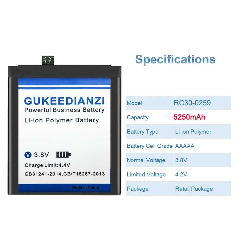 Запасная батарея GUKEEDIANZI 5250 мАч для телефона RAZER 2 RC30-0259 1ICP4/69/81 телефон | Мобильные
