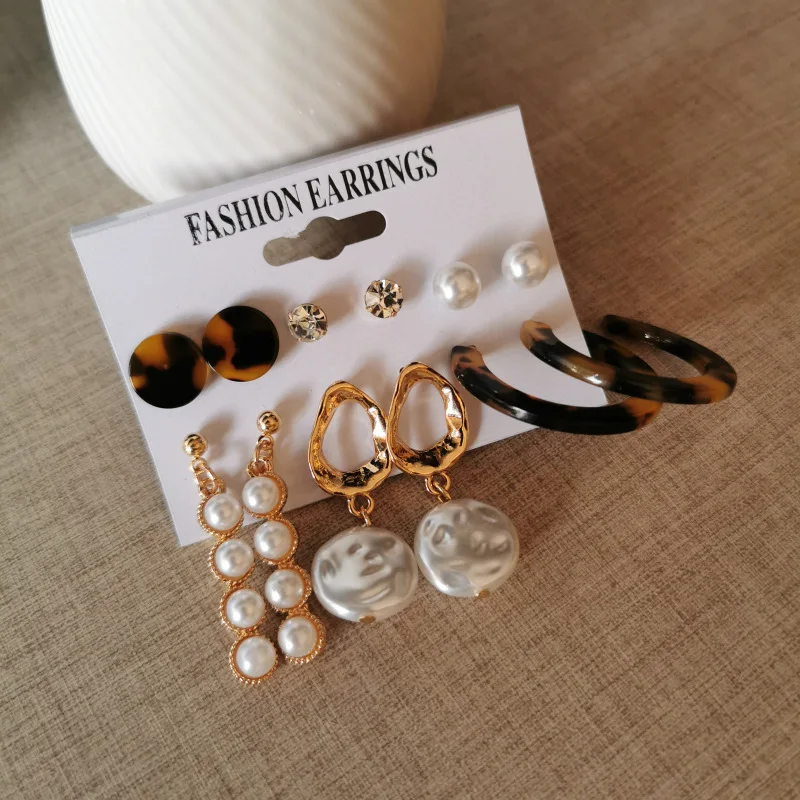 Wholesale 2020 6pcs/set Pearl Shell Earrings Set for Women Girls,Big Earring Brincos Female Fashion Jewelry Gifts
Wholesale 2020 6pcs/set Pearl Shell Earrings Set for Women Girls,Big Earring Brincos Female Fashion Jewelry Gifts