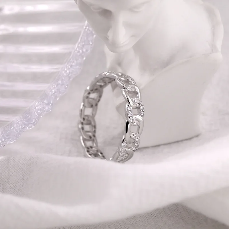 S925 Silver Sterling Women's Chain Ring Hollow Out Shiny Zircon Rings Sweet Fresh Cute Personality Fashion Female Jewerly Gifts
S925 Silver Sterling Women's Chain Ring Hollow Out Shiny Zircon Rings Sweet Fresh Cute Personality Fashion Female Jewerly Gifts