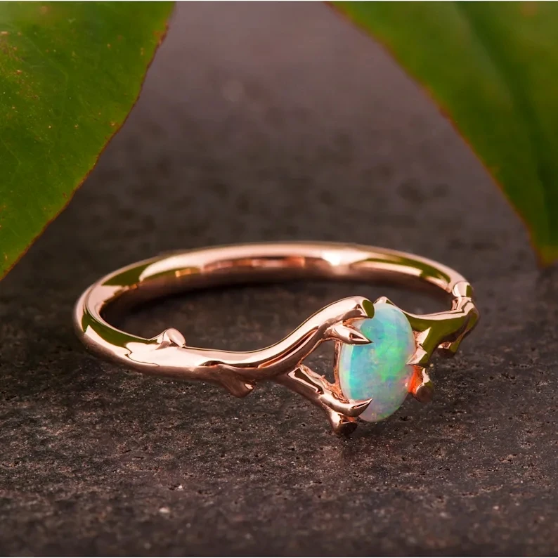 Exquisite Opal Wedding Ring For Women Branch Shape Rose Gold Engagement Rings Fashion Jewelry
Exquisite Opal Wedding Ring For Women Branch Shape Rose Gold Engagement Rings Fashion Jewelry