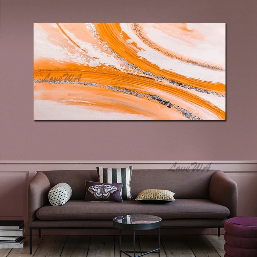 Color Abstract Painting Orange And Silver Hand-painted Wall Art Geometric Picture For Living Room New Arrival Unframed Painting
Color Abstract Painting Orange And Silver Hand-painted Wall Art Geometric Picture For Living Room New Arrival Unframed Painting