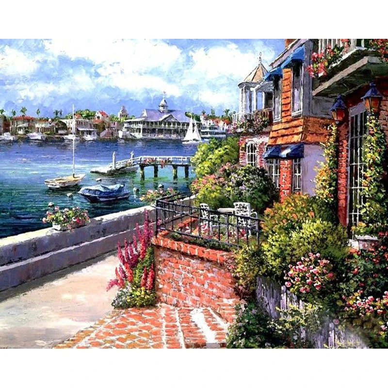 seaside City Oil Piantings By Number 60x75cm Frame of pictures Landscape Color Drawing Canvas Kits Home Decortion Wall Art Work
seaside City Oil Piantings By Number 60x75cm Frame of pictures Landscape Color Drawing Canvas Kits Home Decortion Wall Art Work