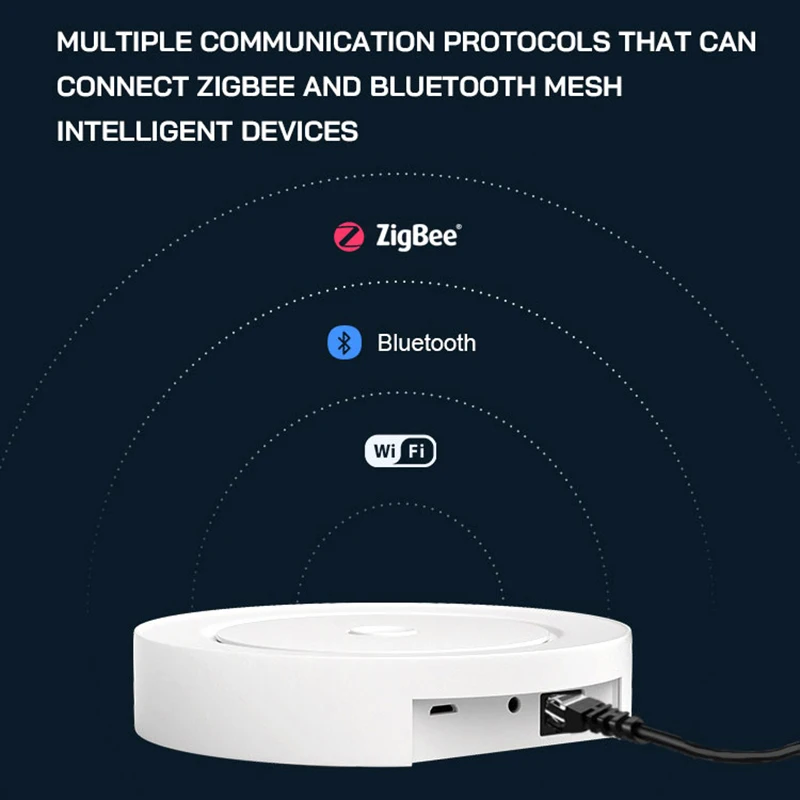 Tuya Smart ZigBee3.0 Wireless Bluetooth Mesh Three In One Smart Gateway Home Device Multi Mode Smart Home Smart Gateway Remo
Tuya Smart ZigBee3.0 Wireless Bluetooth Mesh Three In One Smart Gateway Home Device Multi Mode Smart Home Smart Gateway Remo