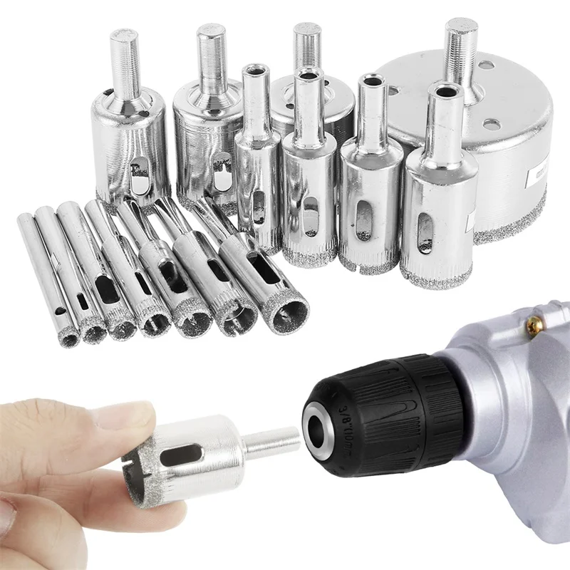 Adifare 15 Pcs Diamond Coated Glass Drill Bit Set Tile Marble Glass Ceramic Hole Saw Drilling Bits For Power Tools 5mm-50mm
Adifare 15 Pcs Diamond Coated Glass Drill Bit Set Tile Marble Glass Ceramic Hole Saw Drilling Bits For Power Tools 5mm-50mm