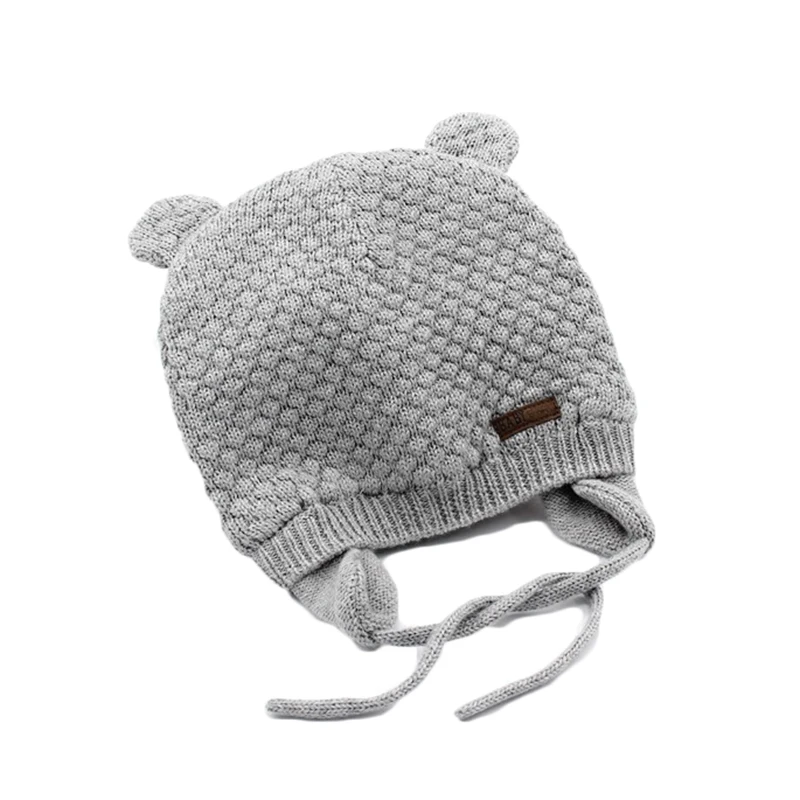 Crochet Winter Baby Boys Girls Hat with Ear Cotton Earflap Kids Infant Newborn Cap Warm Muts | Детская одежда и обувь