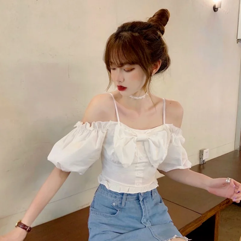 Blouses Women Blusas De Mujer White Student All-match Chic Fashion Casual Harajuku Cropped Tops Summer Korean Style Slimming Ins
Blouses Women Blusas De Mujer White Student All-match Chic Fashion Casual Harajuku Cropped Tops Summer Korean Style Slimming Ins