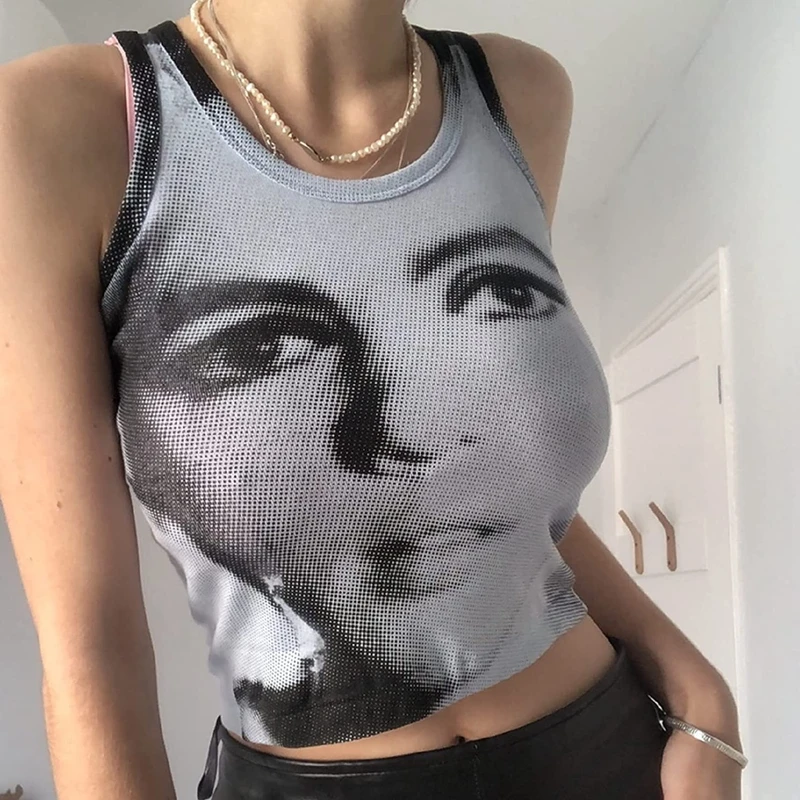 Retro Women Y2K Aesthetic Crop Top Graphic Print Tank Tops Harajuku Streetwear 90s Vintage E-girl Gothic Summer Sweats Vest
Retro Women Y2K Aesthetic Crop Top Graphic Print Tank Tops Harajuku Streetwear 90s Vintage E-girl Gothic Summer Sweats Vest