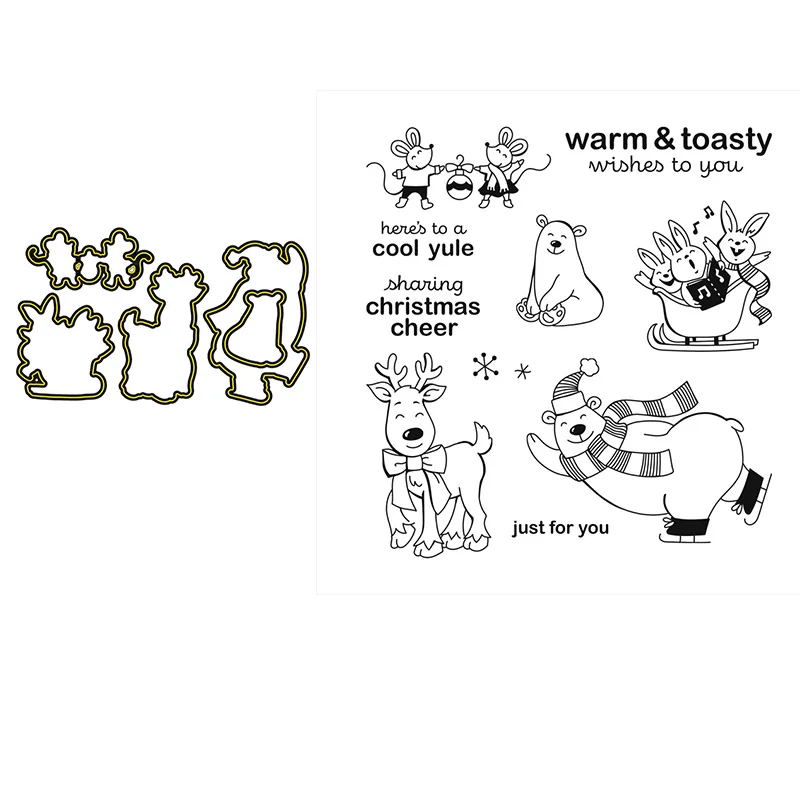 Clear Stamps And Cutting Dies Warm Toasty Cool Yule Christmas Cheer Bear Rabbit For DIY Scrapbook Photo Album Craft Card 2021New
Clear Stamps And Cutting Dies Warm Toasty Cool Yule Christmas Cheer Bear Rabbit For DIY Scrapbook Photo Album Craft Card 2021New