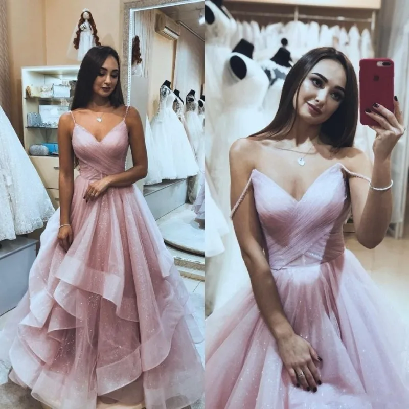 Sexy Ruffles Prom Dresses With Spaghetti Straps Pleats Organza Dresses Evening Wear Tiered Skirts Pink robe de soiree
Sexy Ruffles Prom Dresses With Spaghetti Straps Pleats Organza Dresses Evening Wear Tiered Skirts Pink robe de soiree