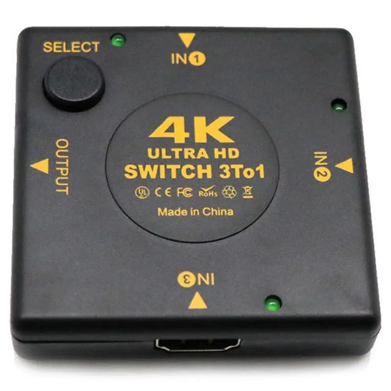 Mini 3 In 1 Out 4K HDMI-compatible Switch Universal ABS 1080P Splitte For Plasma Displays LCD Set-top Box DVD Player
Mini 3 In 1 Out 4K HDMI-compatible Switch Universal ABS 1080P Splitte For Plasma Displays LCD Set-top Box DVD Player