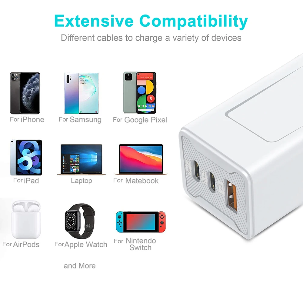 USB Charger 65W High Power US EU GaN Adapter 3 Ports PD Type C Portable Fast Charger for Phone Laptop Watch Earphone
USB Charger 65W High Power US EU GaN Adapter 3 Ports PD Type C Portable Fast Charger for Phone Laptop Watch Earphone