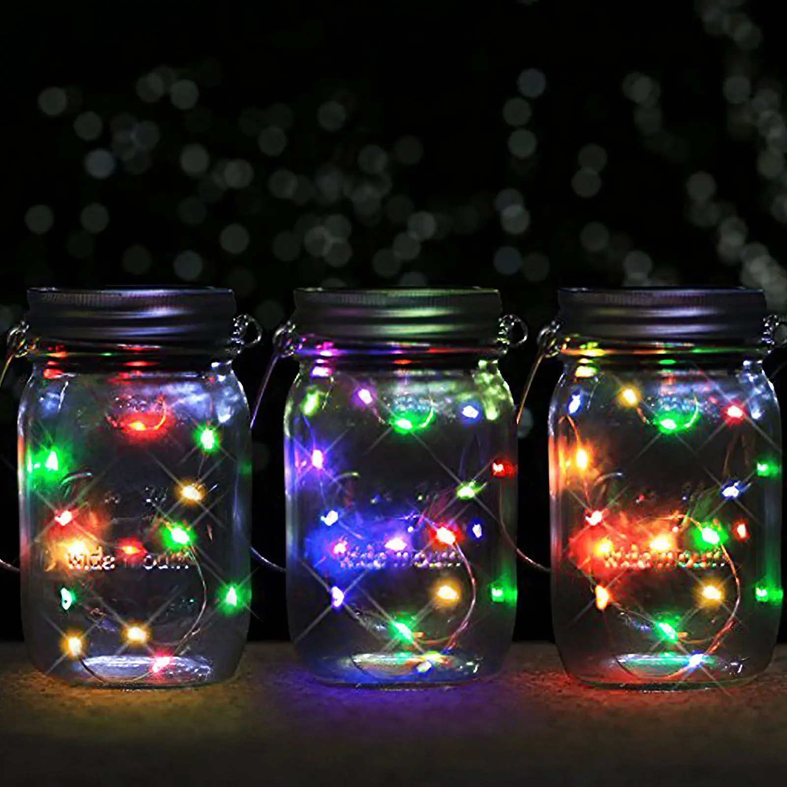 Waterproof Solar Bottle Light Colorful Multifunctional LED Lights Wide Mouth Mason Jar Solar Fairy Lamp for Party Decoration
Waterproof Solar Bottle Light Colorful Multifunctional LED Lights Wide Mouth Mason Jar Solar Fairy Lamp for Party Decoration