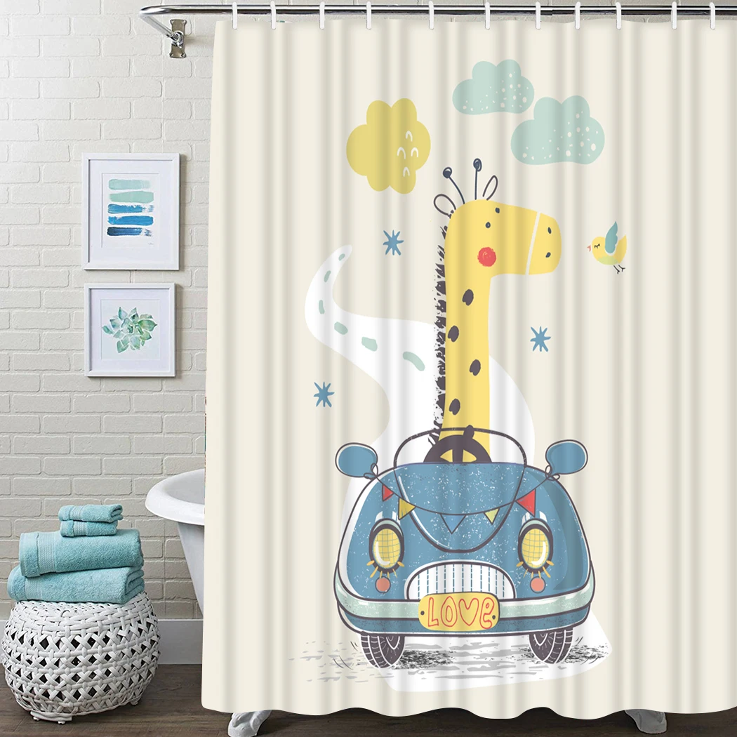 Giraffe Cartoon Shower Curtain Animal Transport Waterproof Bathroom Shower Curtain Child Bathroom Shower Curtain With Hooks
Giraffe Cartoon Shower Curtain Animal Transport Waterproof Bathroom Shower Curtain Child Bathroom Shower Curtain With Hooks
