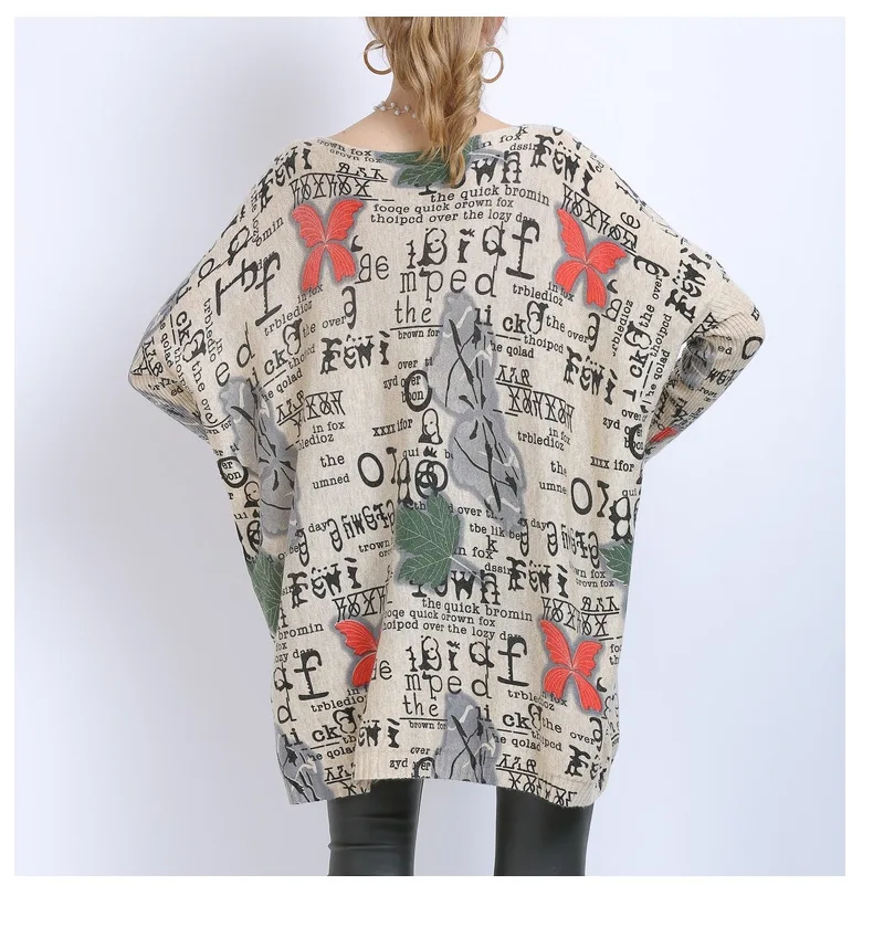 Slash Neck Batwing Loose Plus Size Sweaters for Ladies Letter Butterfly Print Casual Sweater Pullover Women Tops TA6361
Slash Neck Batwing Loose Plus Size Sweaters for Ladies Letter Butterfly Print Casual Sweater Pullover Women Tops TA6361
