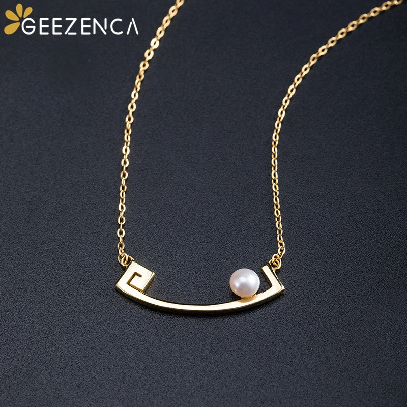 925 Sterling Silver Pearl Gold-plated Pendant Necklace Simple Geometric Choker Necklace Fine Jewelry for Women Original Design
925 Sterling Silver Pearl Gold-plated Pendant Necklace Simple Geometric Choker Necklace Fine Jewelry for Women Original Design