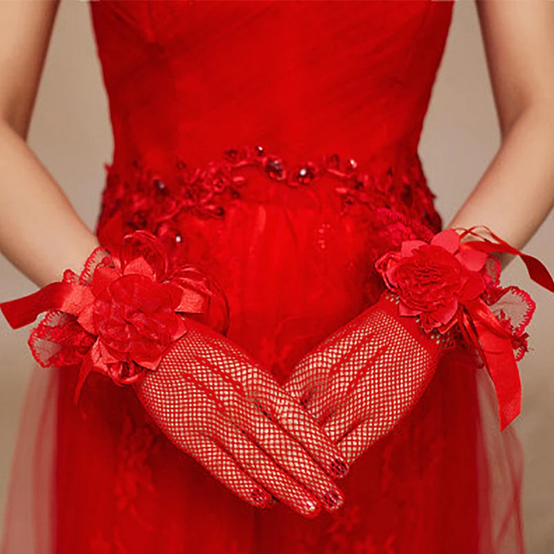 Summer Lace Mesh Fishnet Gloves Sexy Female Full Finger Short Thin Gloves Retro Red White Bridal Wedding Dance Bowknot Mittens
Summer Lace Mesh Fishnet Gloves Sexy Female Full Finger Short Thin Gloves Retro Red White Bridal Wedding Dance Bowknot Mittens
