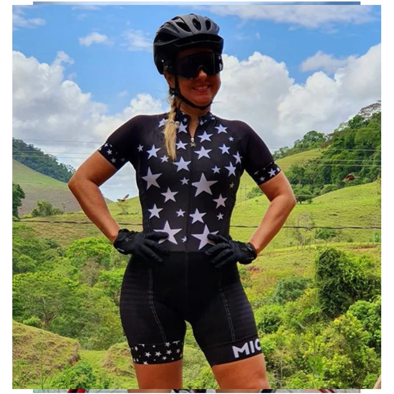 2020 Women's Jumpsuit Jersey Cycling Suit Lycra Fabric Comfortable Triathlon Macaquinho Ciclismo Feminino Gel Pink Pad Summer
2020 Women's Jumpsuit Jersey Cycling Suit Lycra Fabric Comfortable Triathlon Macaquinho Ciclismo Feminino Gel Pink Pad Summer