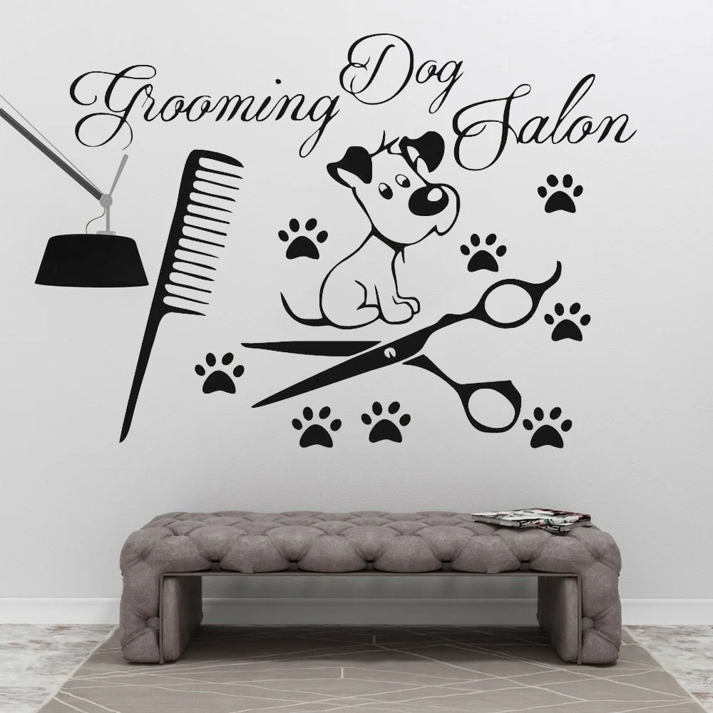 Pet Store Wall Decals Dog Paw Scissors Comb Wall Sticker For Dogs Grooming Salon Vinyl Nursery Interior Shop Window Murals Y405
Pet Store Wall Decals Dog Paw Scissors Comb Wall Sticker For Dogs Grooming Salon Vinyl Nursery Interior Shop Window Murals Y405