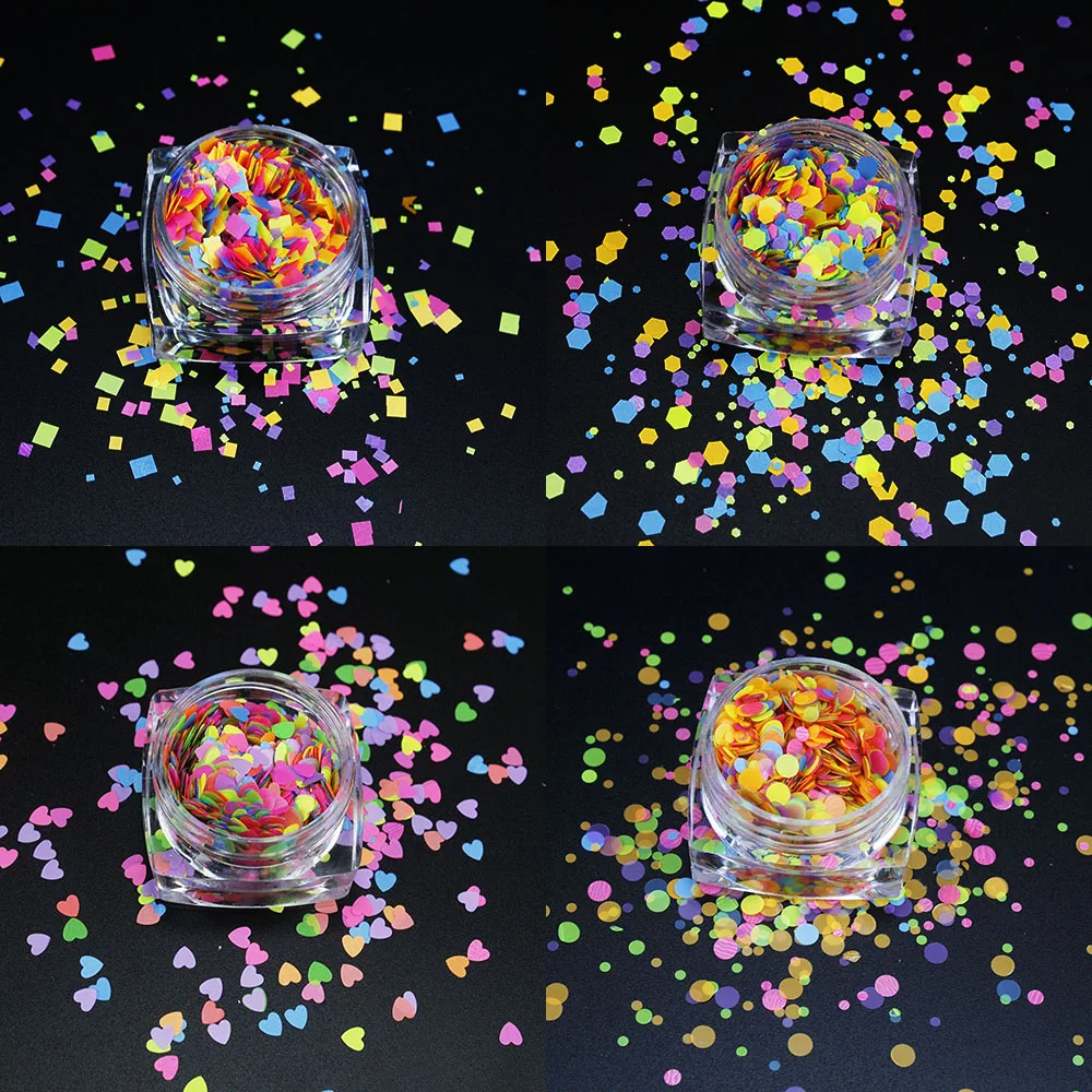 2g/jars Mixed Nail Glitter Flakes Fluorescent Color Ultra-thin Nail Sequins Sticker DIY Mixed-Shape Nail Art Decorations Flakes
2g/jars Mixed Nail Glitter Flakes Fluorescent Color Ultra-thin Nail Sequins Sticker DIY Mixed-Shape Nail Art Decorations Flakes
