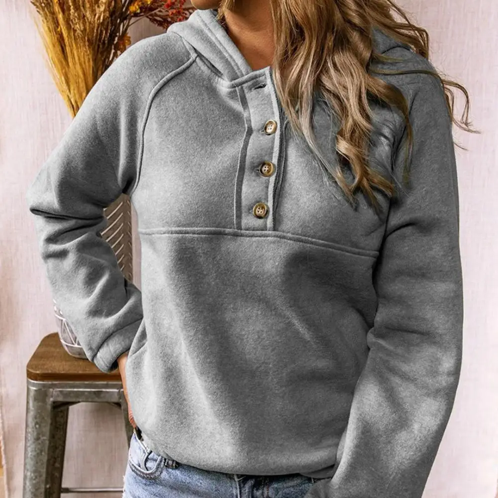 Solid Color Hoodie Sweatshirt Women's Fall/Winter Fleece Hoodie Long Sleeve Buttons Pullover Fashion Casual Hooded Coat
Solid Color Hoodie Sweatshirt Women's Fall/Winter Fleece Hoodie Long Sleeve Buttons Pullover Fashion Casual Hooded Coat