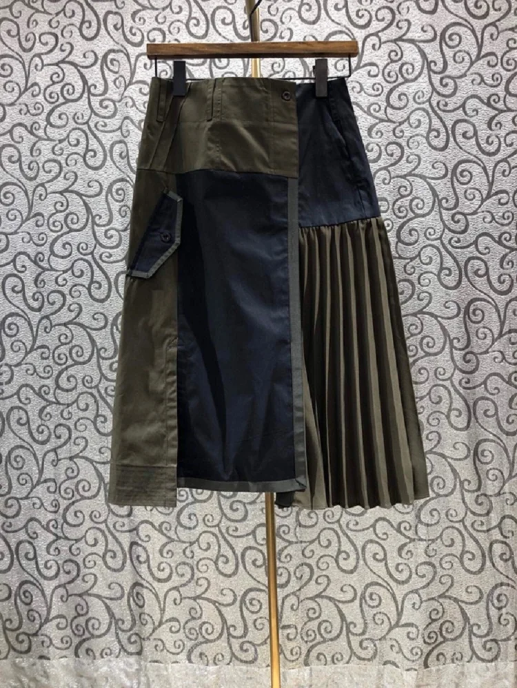 High Quality Women's Skirt 2021 Summer Fashion Ladies Color Block Patchwork Mid-Calf Length Casual Pleated Vintage Skirts
High Quality Women's Skirt 2021 Summer Fashion Ladies Color Block Patchwork Mid-Calf Length Casual Pleated Vintage Skirts