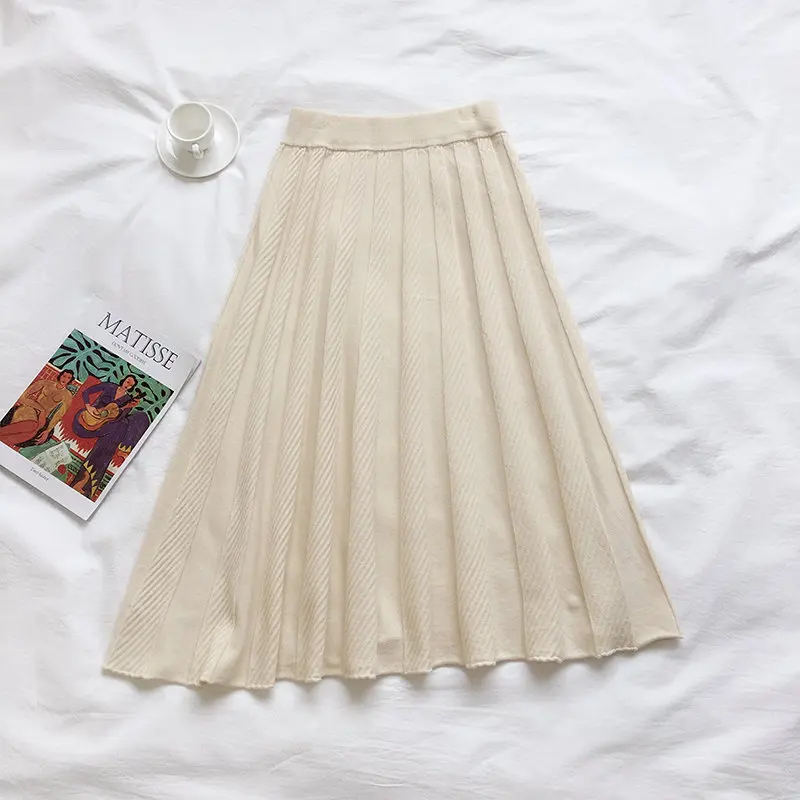 HziriP Female High Waist Women Fresh A-line Knitted Streetwear Thicken Loose Elastic-Waist Solid Pleated All-Match Long Skirt
HziriP Female High Waist Women Fresh A-line Knitted Streetwear Thicken Loose Elastic-Waist Solid Pleated All-Match Long Skirt