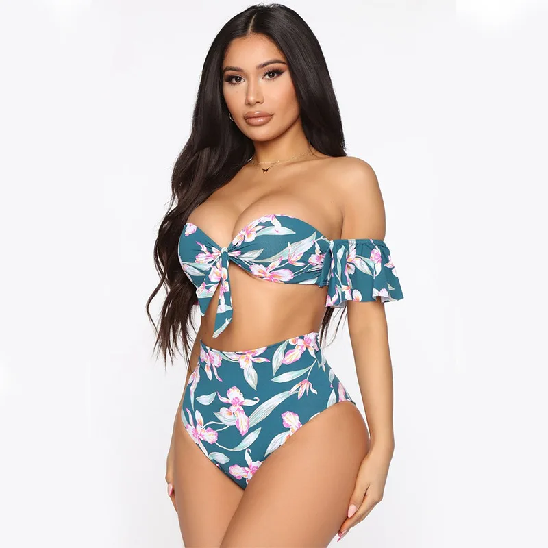 Sexy Bikini Suit Floral Print Ruffled Shoulder High Waist Womens Split Swimsuit Beach Skirt
Sexy Bikini Suit Floral Print Ruffled Shoulder High Waist Womens Split Swimsuit Beach Skirt