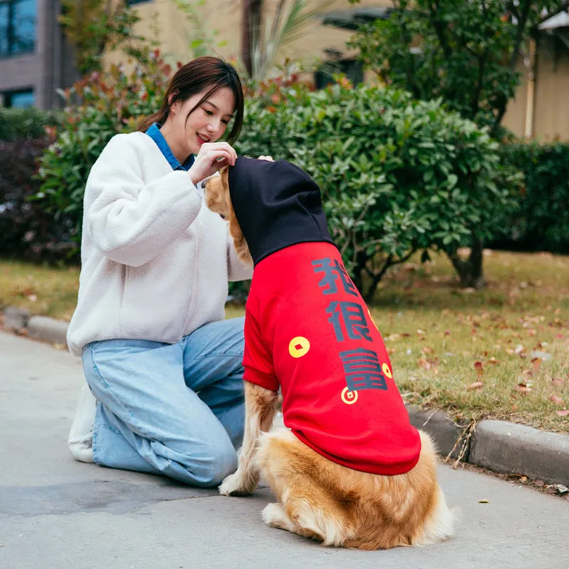 Pet Golden Retriever New Year Clothes Husky Side Ranch Autumn Winter Sulu Rowena Cocker Spaniel Spotted Dog Big Expensive
Pet Golden Retriever New Year Clothes Husky Side Ranch Autumn Winter Sulu Rowena Cocker Spaniel Spotted Dog Big Expensive