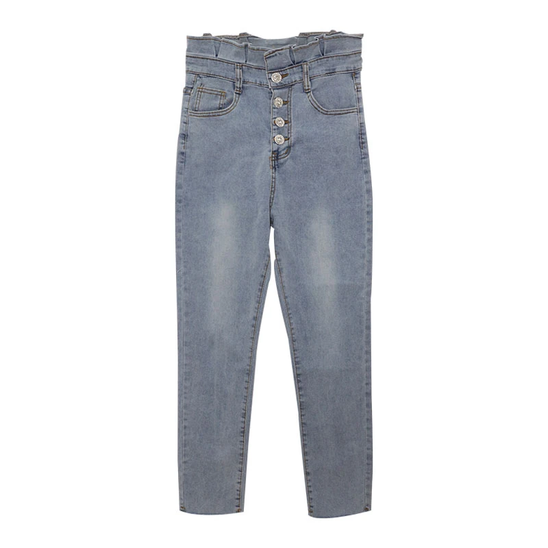 Korean Pearl buttons High Waist Ruffles Women Jeans Pants Single-breasted Female Pencil Jeans 2021 Women Denim Skinny Trousers
Korean Pearl buttons High Waist Ruffles Women Jeans Pants Single-breasted Female Pencil Jeans 2021 Women Denim Skinny Trousers
