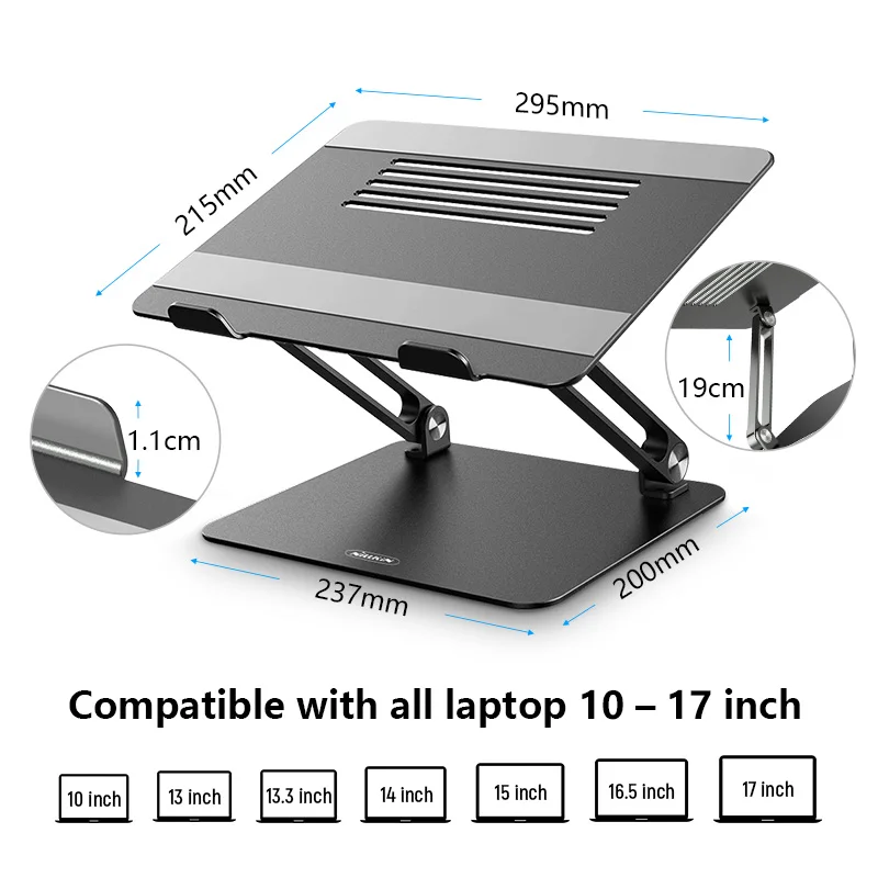 Laptop Stand for Bed Work From Home Aluminium Alloy Adjustable , NILLKIN Laptop Holder Multi-Angle Stand Heat Release Foldable
Laptop Stand for Bed Work From Home Aluminium Alloy Adjustable , NILLKIN Laptop Holder Multi-Angle Stand Heat Release Foldable