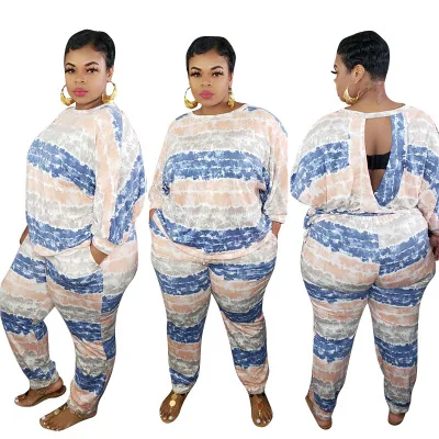 Autumn New Plus Size Women Fashion Striped Printed Loose Two Piece Sets Casual Lady's O-Neck Full Sleeve T-Shirts Pants Sets
Autumn New Plus Size Women Fashion Striped Printed Loose Two Piece Sets Casual Lady's O-Neck Full Sleeve T-Shirts Pants Sets
