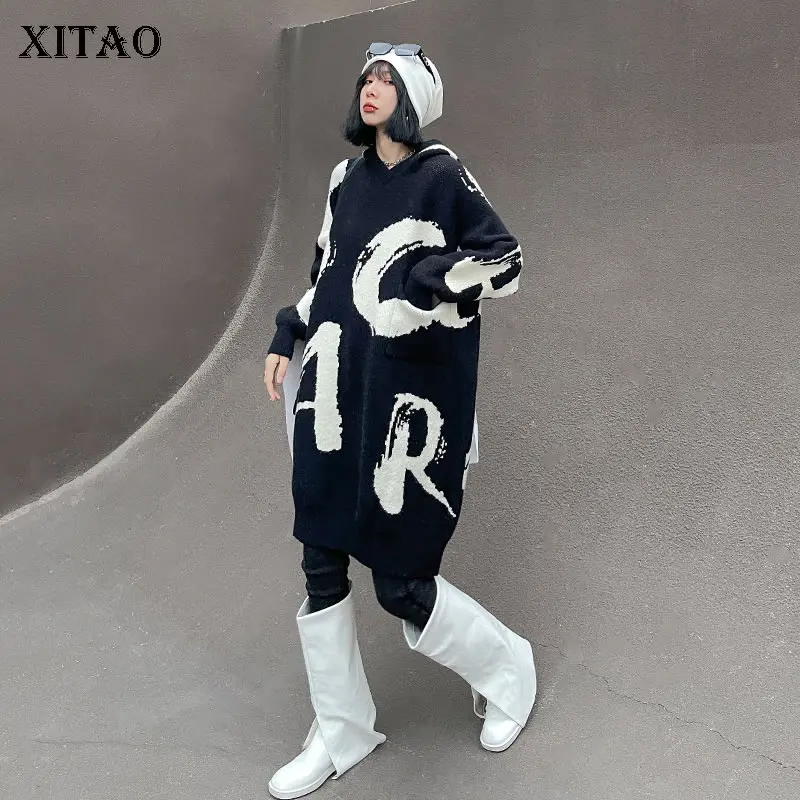 XITAO Winter New Long Sweater Contrast Color Knitting Splicing Loose Fashion Hooded Collar Pullover Women 2021 All-match WMD4228
XITAO Winter New Long Sweater Contrast Color Knitting Splicing Loose Fashion Hooded Collar Pullover Women 2021 All-match WMD4228