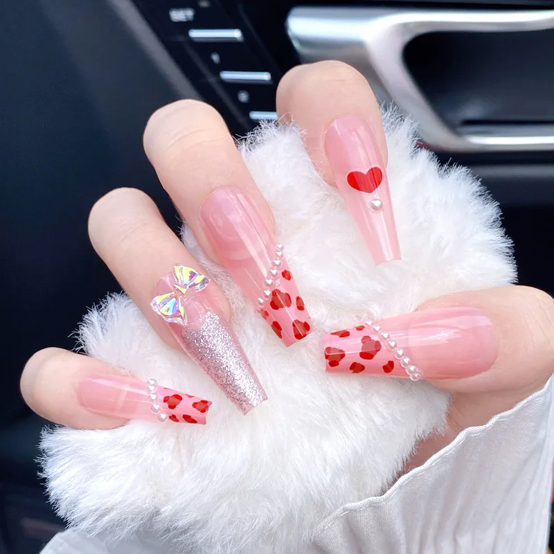 Nail Art Leopard French Fake Nails With Glue Pink Pearl Acrylic Press On False Nail Tips Ballet Tools For Manicure Decoration
Nail Art Leopard French Fake Nails With Glue Pink Pearl Acrylic Press On False Nail Tips Ballet Tools For Manicure Decoration