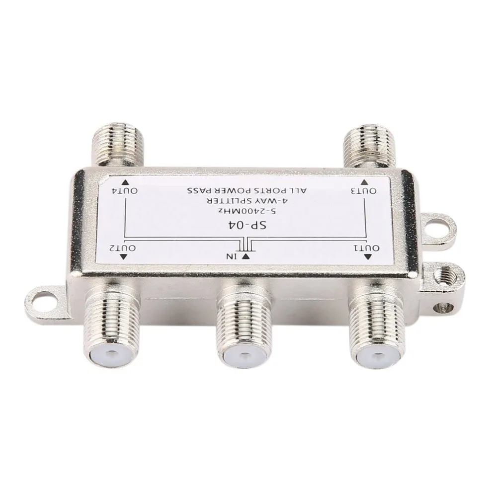 4 Way 4 Channel Satellite/Antenna/Cable TV Splitter Distributor SP-04 5-2400MHz F Type Wholesale In Stock Drop Shipping
4 Way 4 Channel Satellite/Antenna/Cable TV Splitter Distributor SP-04 5-2400MHz F Type Wholesale In Stock Drop Shipping