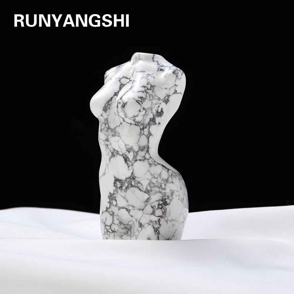 1PC Natural crystal Gem Howlite Crystal carving ornaments Healing White turquoise Female model Nude art Fengshui
1PC Natural crystal Gem Howlite Crystal carving ornaments Healing White turquoise Female model Nude art Fengshui