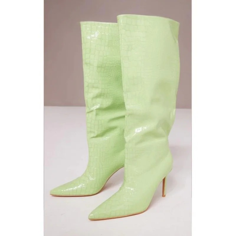 New Colors Pointed Toe Snakeskin Knee High Boots Pointed Toe Python Pattern High Boots Printed Runway Dress Shoes
New Colors Pointed Toe Snakeskin Knee High Boots Pointed Toe Python Pattern High Boots Printed Runway Dress Shoes